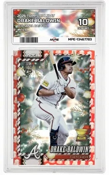 2026 TOPPS HOLIDAY RED SANTA BAG FOIL #H149 DRAKE BALDWIN MPE 10 GEM/MT — graded card up for auction