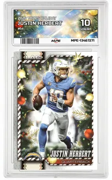 2026 TOPPS HOLIDAY #54 JUSTIN HERBERT MPE 10 GEM/MT — graded card up for auction