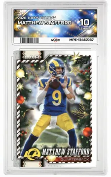2026 TOPPS HOLIDAY #56 MATTHEW STAFFORD MPE 10 GEM/MT — graded card up for auction